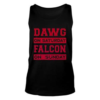 Dawg On Saturday Falcon On Sunday Atlanta Unisex Tank Top | Mazezy