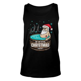 Day After Christmas Santa Hot Tubbing Relaxation Unisex Tank Top | Mazezy