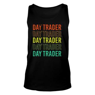 Day Trader Retro Vintage Stock Market Day Trading Gift Unisex Tank Top | Mazezy