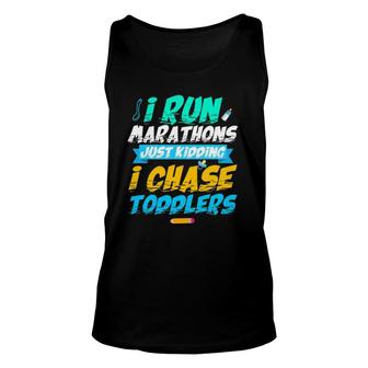 Daycare Provider Run Marathons Chase Toddlers Childcare Unisex Tank Top | Mazezy