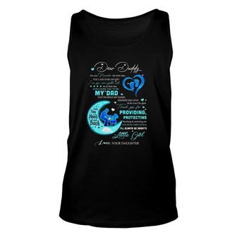 Dear Daddy God Choose You To Be My Dad Daddy's Little Girl Love Your Daughter Father's Day Father And Daughter Baby Footprint Moon Tank Top | Mazezy