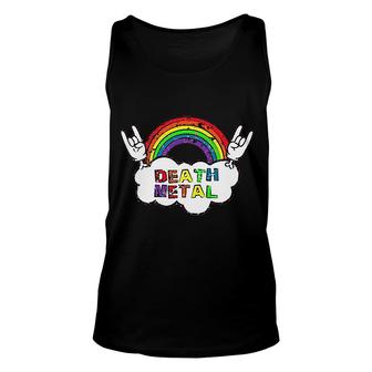 Death Metal Rainbow Funny Happy Rock Music Humor Unisex Tank Top - Thegiftio UK