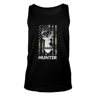 Mens Deer Hunter Dad Fathers Day Hunting American Flag Camo Papa Tank Top | Mazezy