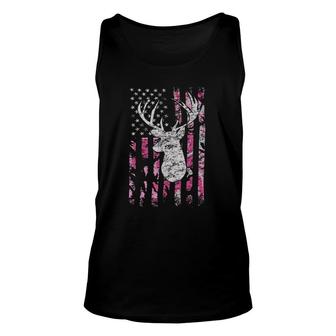 Deer Hunting Buck Pink Camouflage Flag Unisex Tank Top | Mazezy