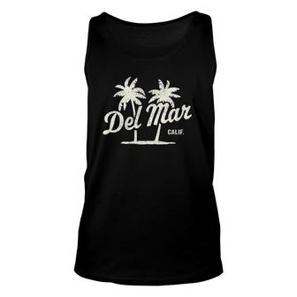 Del Mar California Vintage 70S Palm Trees Graphic Unisex Tank Top | Mazezy