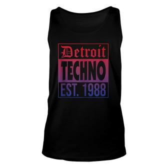 Detroit Techno Established 1988 Edm Rave Unisex Tank Top | Mazezy