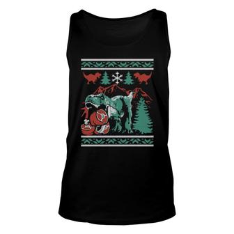 Dinosaur Ugly Christmas Meat Eating Dino Grill Bbq Unisex Tank Top | Mazezy