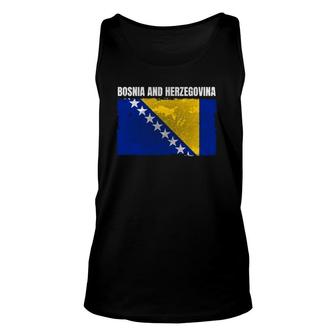 Distressed Bosnia And Herzegovina Flag Bosnian Herzegovinian Pullover Tank Top | Mazezy