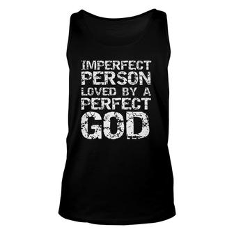 Distressed Christian Imperfect Person Loved By A Perfect God Tank Top | Mazezy UK