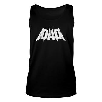 Mens Distressed Father's Day Dads Birthday Bat Superhero Dad Tank Top | Mazezy