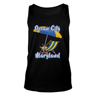Distressed Ocean City Md Family Beach Vacation Beach Chair Unisex Tank Top | Mazezy