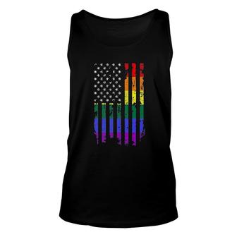 Distressed Rainbow Flag Gay Pride Unisex Tank Top | Mazezy