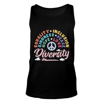 Diversity Equality Love Peace Human Rights Social Justice Unisex Tank Top | Mazezy