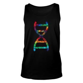 Dna Helix Tie Dye Science Researcher Tie Dyed Groovy Unisex Tank Top | Mazezy