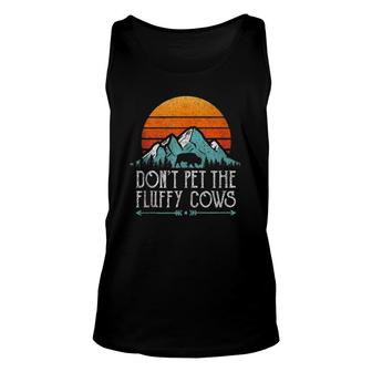 Do Not Pet The Fluffy Cows Funny Bison Buffalo Retro Unisex Tank Top | Mazezy