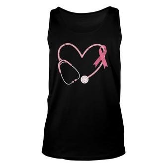 Doctor Nurse Heart Love Pink Ribbon Cute Breast Cancer Tank Top | Mazezy