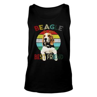 Dog Beagle Is My Best Friend Vintage Retro Color Relaxed Fit 99 Paws Tank Top | Mazezy