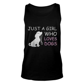 Dog Lover Gift Just A Girl Who Loves Dogs Unisex Tank Top - Thegiftio UK