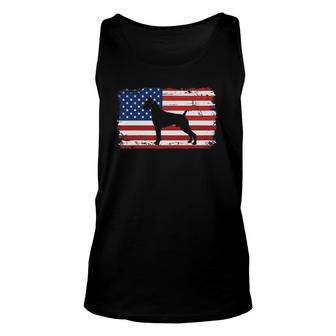 Dogs 365 Vintage Boxer Dog Us American Flag Unisex Tank Top | Mazezy