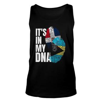 Dominican And Bahamian Mix Dna Flag Heritage Unisex Tank Top | Mazezy