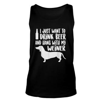 Drink Beer And Hang With My Weiner Unisex Tank Top | Mazezy