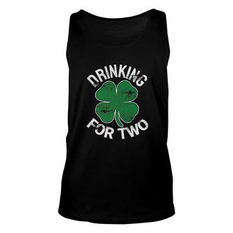 Drinking For Two St Patricks Day Pregnancy Announcement Unisex Tank Top - Thegiftio UK