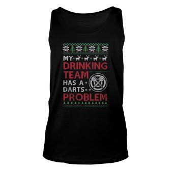 Drinking Team Has A Darts Problem Ugly Merry Christmas Sweat Tank Top | Mazezy