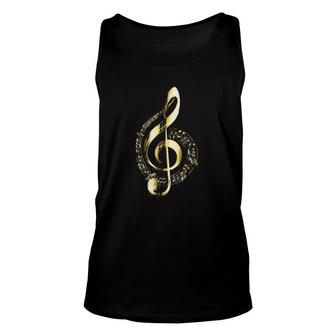 Dripped In Gold Treble Clef Music Notes Unisex Tank Top | Mazezy