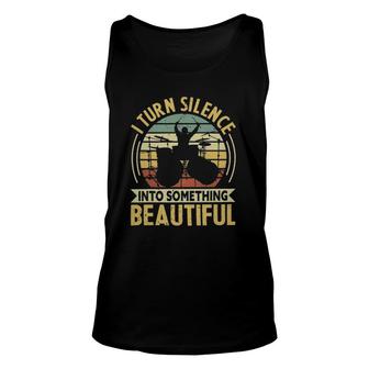 Drum Music I Turn Silence Drummer Drums Quote 3 Musical Drummer Tank Top | Mazezy