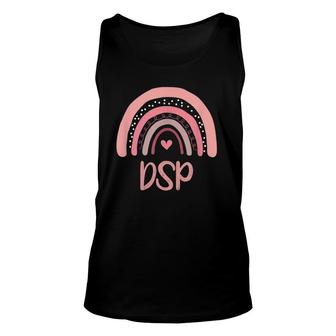 Dsp Boho Cute Pink Rainbow Direct Support Person For Nurse Unisex Tank Top | Mazezy