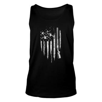 Duck Hunting American Flag Waterfowl Goose Gift For Hunter Unisex Tank Top | Mazezy UK