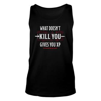 Dungeons & Dragons What Doesn't Kill You Gives You Xp Raglan Baseball Tee Tank Top | Mazezy