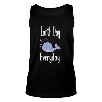 Earth Day Every Day - Cute Whale Nature Lover Recycle Unisex Tank Top | Mazezy