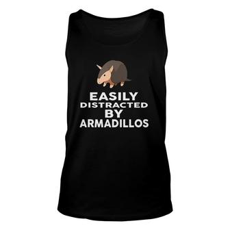 Easily Distracted By Armadillos Funny Armadillo Unisex Tank Top | Mazezy CA