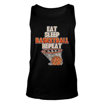 Eat Sleep Basketball Repeat Sports Coach Player Team Unisex Tank Top | Mazezy