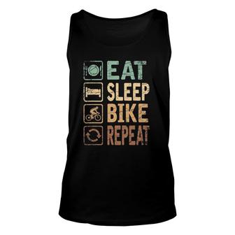 Eat Sleep Bike Repeat Bicycle Unisex Tank Top | Mazezy