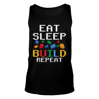 Eat Sleep Build Repeat Building Blocks Bricks Master Builder Unisex Tank Top - Thegiftio