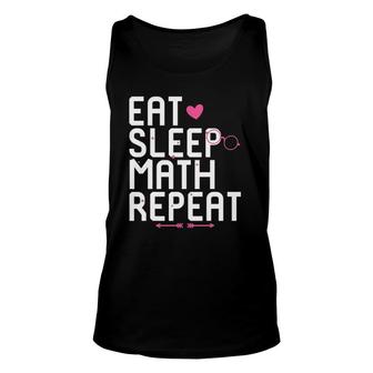 Eat Sleep Math Repeat Teacher Equation Solver Unisex Tank Top | Mazezy