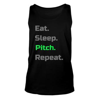 Eat Sleep Pitch Repeat Baseball Softball Player Unisex Tank Top | Mazezy