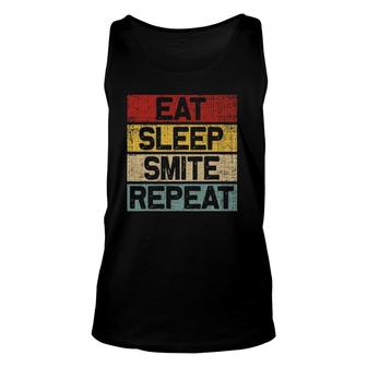 Eat Sleep Smite Repeat Retro Vintage Roleplaying Gamer Tank Top | Mazezy