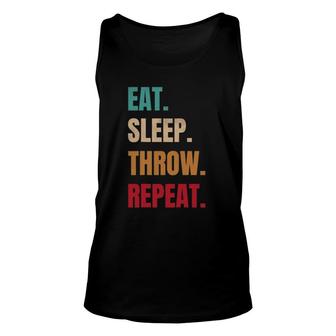 Eat Sleep Throw Repeat Track And Field Throwing Retro Unisex Tank Top | Mazezy