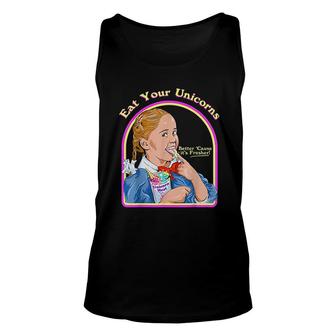 Eat Your Unicorns Unicorn Meat Funny Satanic Ironic Unisex Tank Top - Thegiftio UK