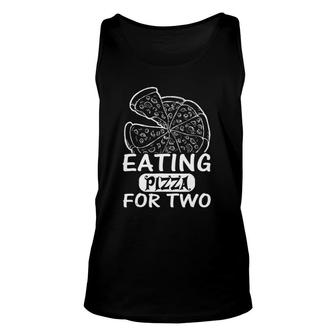 Eating Pizza For Two Funny Pregnancy New Baby Unisex Tank Top | Mazezy