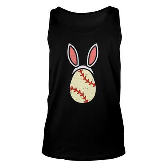 Egg Baseball Rabbit Bunny Ears Funny Easter Player Gift Unisex Tank Top | Mazezy DE