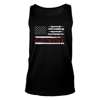 Electrician Patriot American Flag Patriotic Top Electrical Unisex Tank Top | Mazezy
