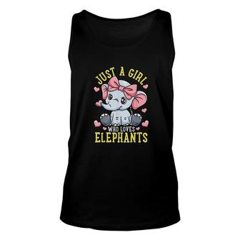 Elephant Lover Gift Just A Girl Who Loves Elephants V2 Unisex Tank Top - Thegiftio UK