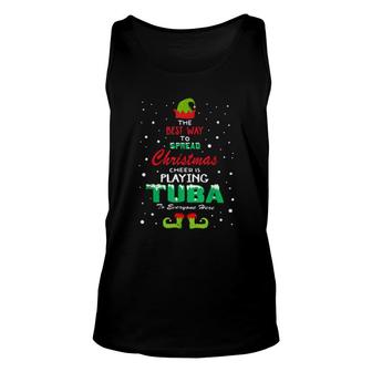 Elf The Best Way To Spread Christmas Cheer Is Playing Tuba To Everyone Here Christmas Sweat Tank Top | Mazezy