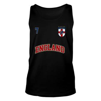 England Football Team Number 7 Sports English Flag Unisex Tank Top | Mazezy