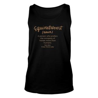 Womens Equine Introvert For Horse Lover Horseback Rider Tank Top | Mazezy