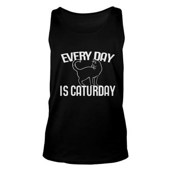 Every Day Is Caturday Black Cat Art Cat People Unisex Tank Top - Thegiftio